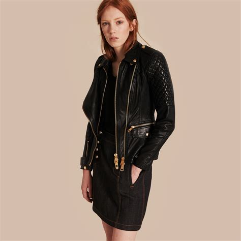 burberry quilted panel lambskin biker jacket|Burberry her men's clothing.